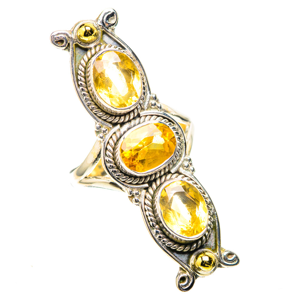 Large Faceted Citrine Ring Size 7.25 (925 Sterling Silver) RING138595