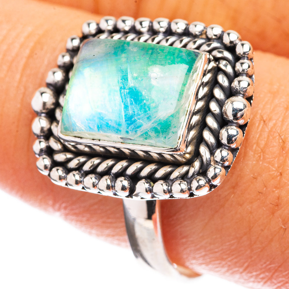 Green Moonstone Ring Size 9.75 (925 Sterling Silver) R142621