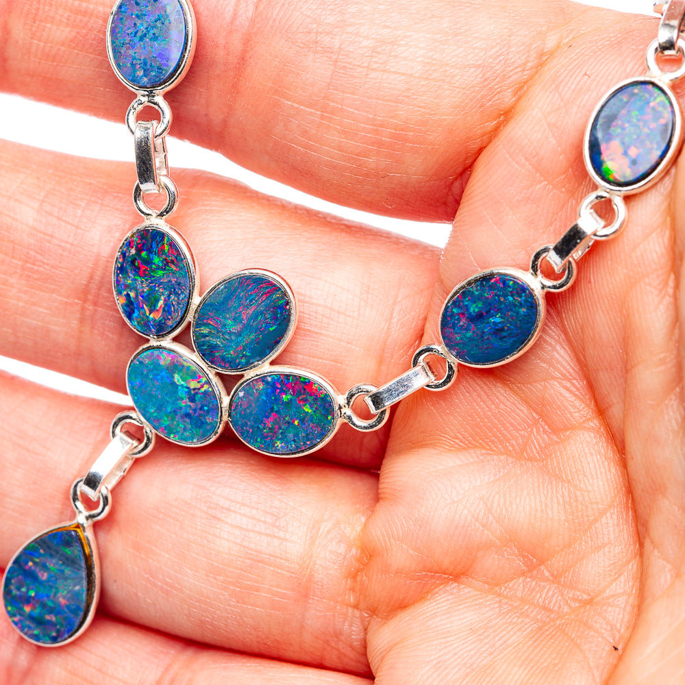 Anasilvercos Doublet Opal Bracelet 7 To 8" (925 Sterling Silver) (925 Sterling Silver) N90097