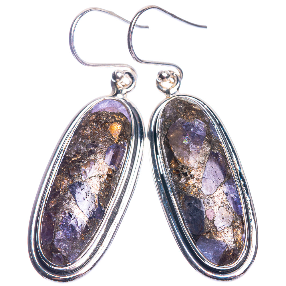Brecciated Tanzanite 925 Sterling Silver Earrings 1 3/4"