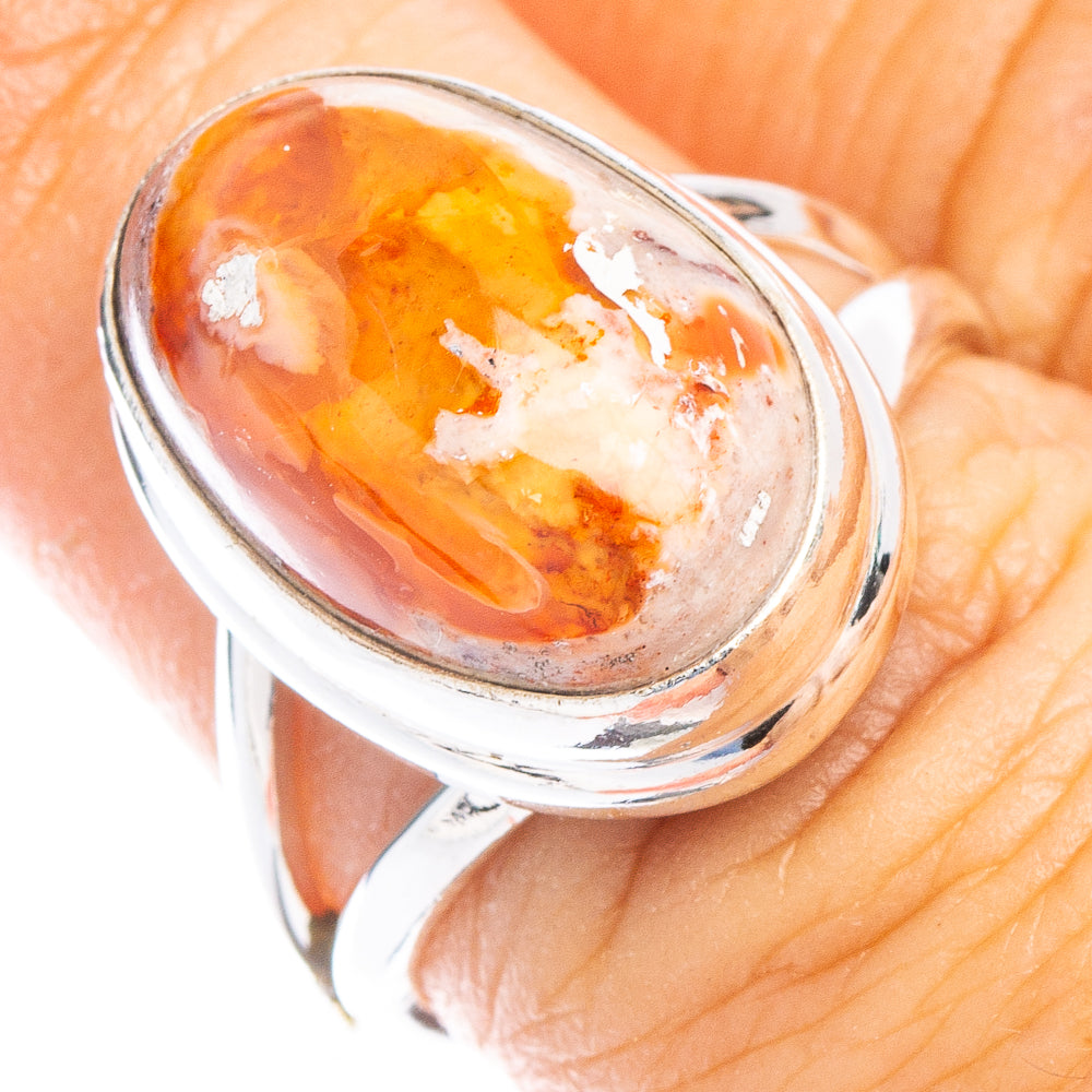 Rare Mexican Fire Opal Ring Size 6.5 (925 Sterling Silver) R6719