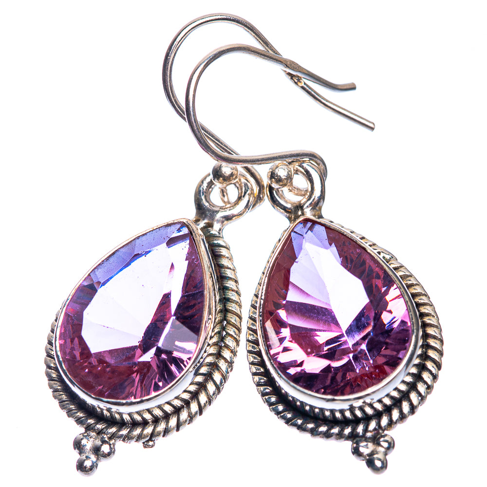 Faceted Color Change Alexandrite (Lab.) Earrings 1 1/2" (925 Sterling Silver) E432611