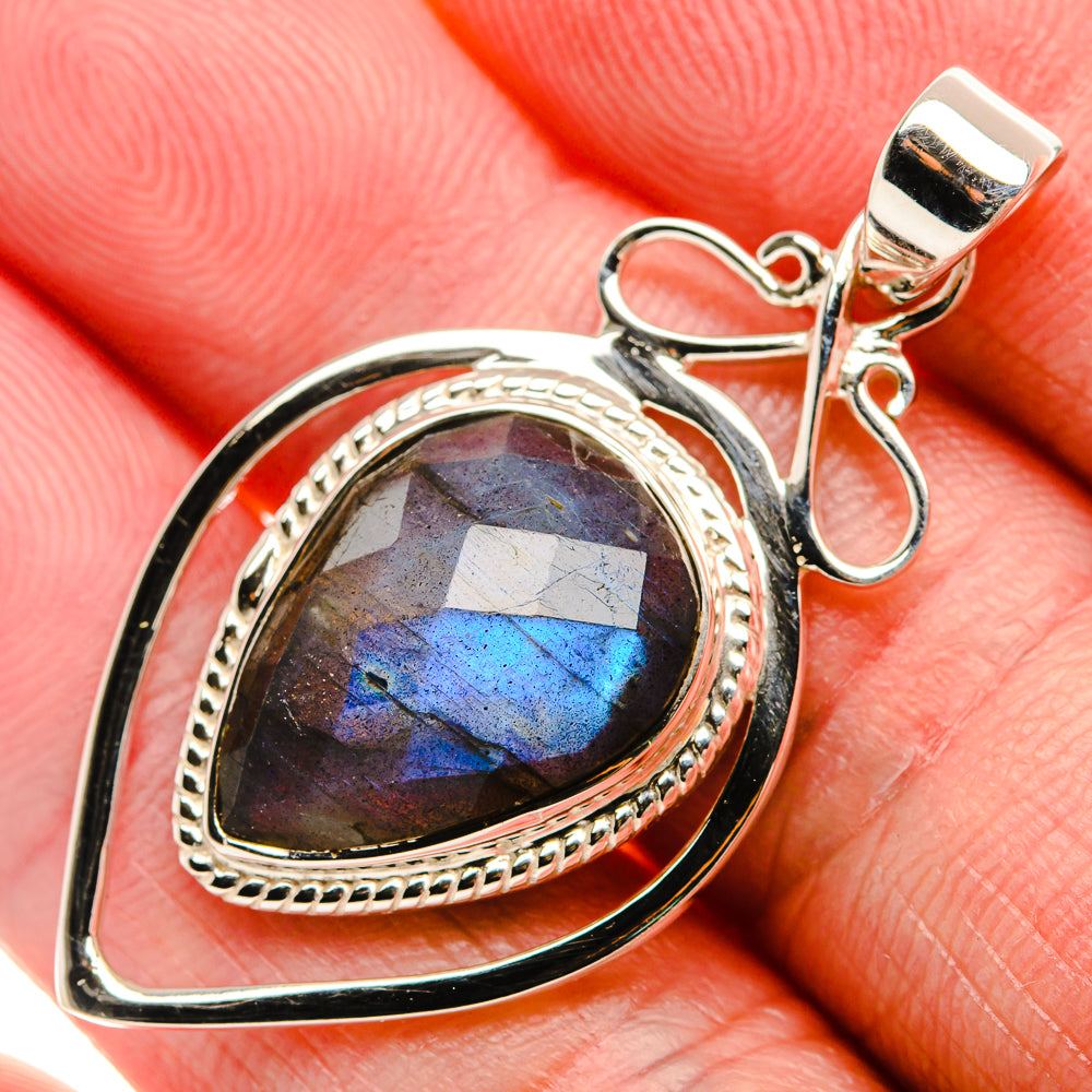 Premium Labradorite 925 Sterling Silver Pendant 1 3/4" (925 Sterling Silver) PD37774