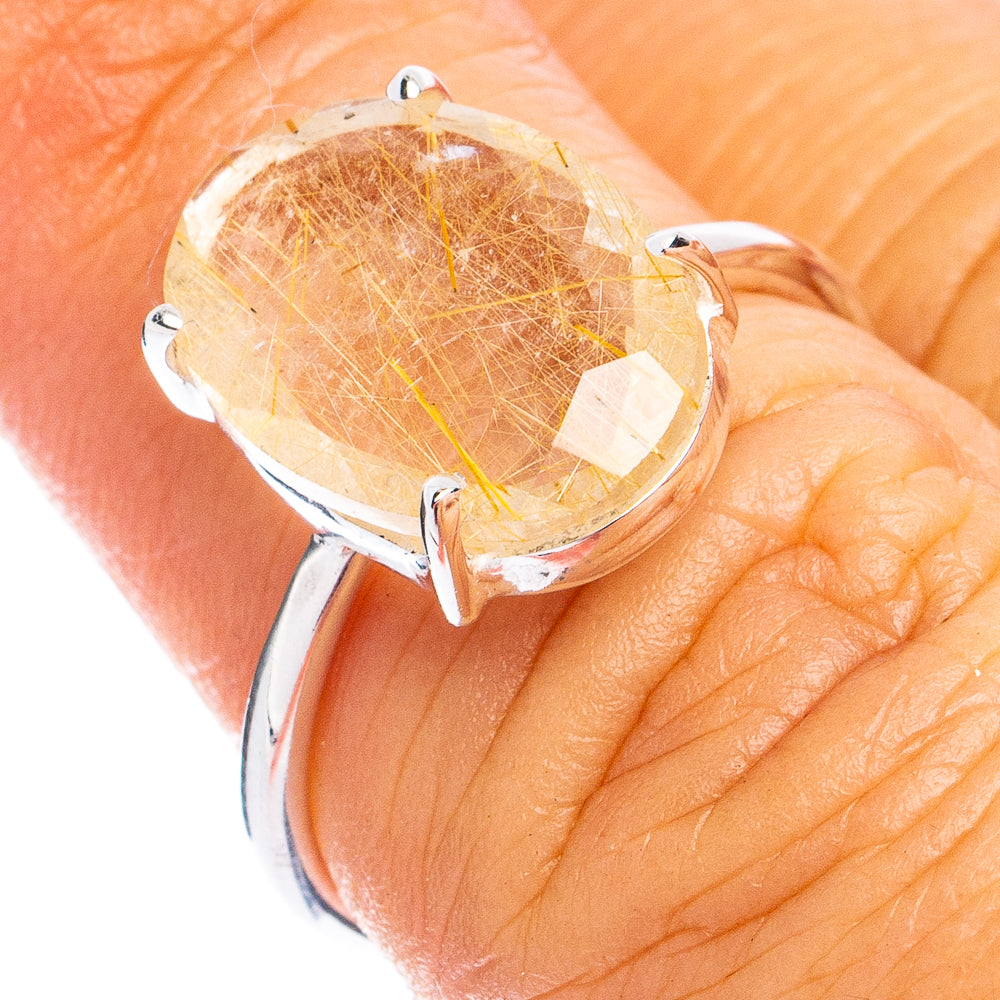 Rutilated Quartz Ring Size 5.75 (925 Sterling Silver) R8391