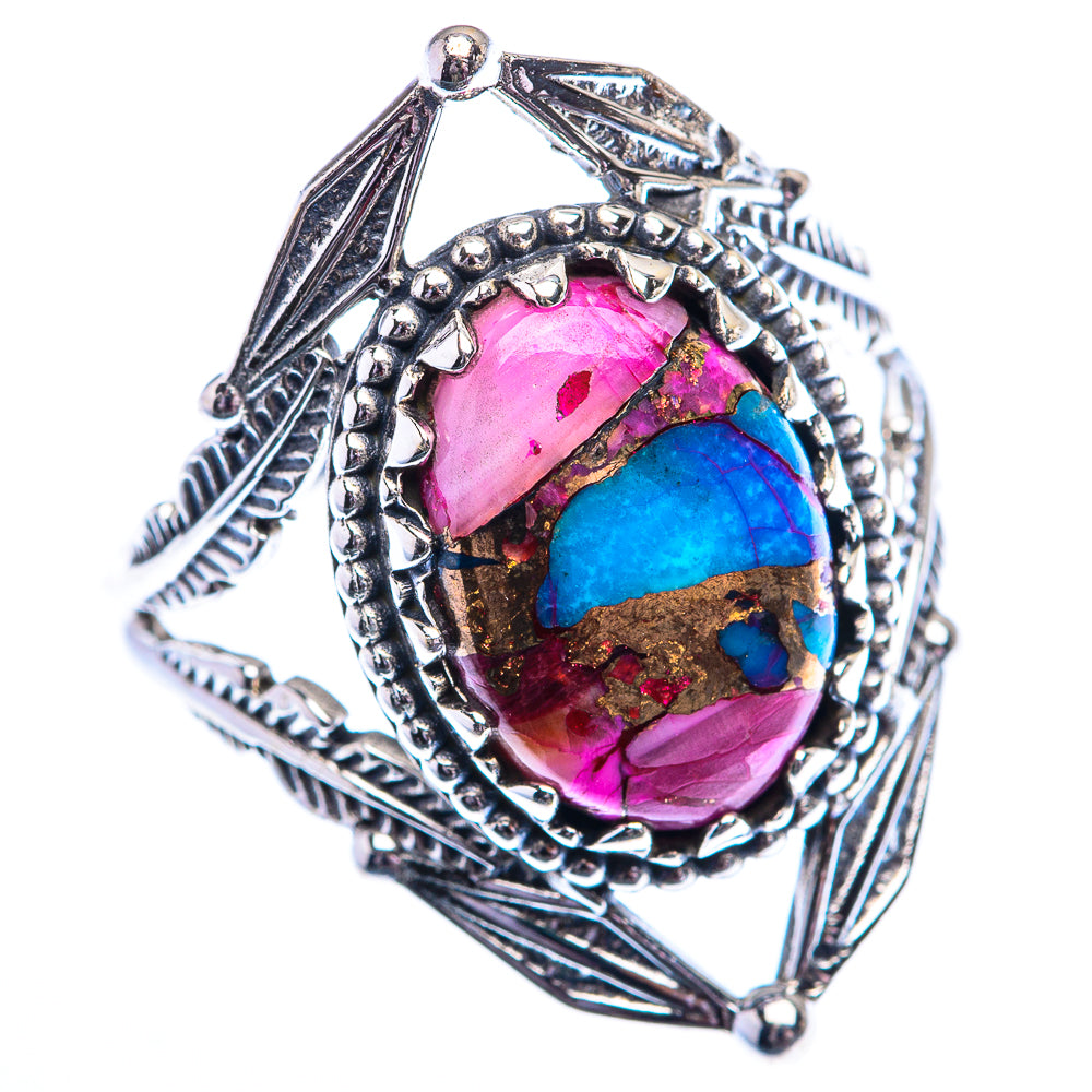 Kingman Pink Dahlia Turquoise 925 Sterling Silver Ring Size 8.5 (925 Sterling Silver) RING140362