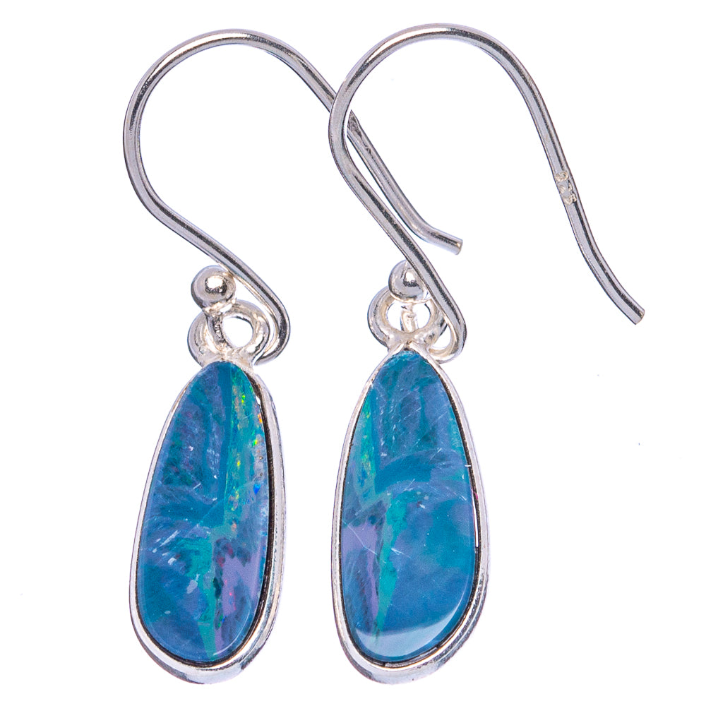 Rare Doublet Opal Earrings 1 1/4" (925 Sterling Silver) E1932