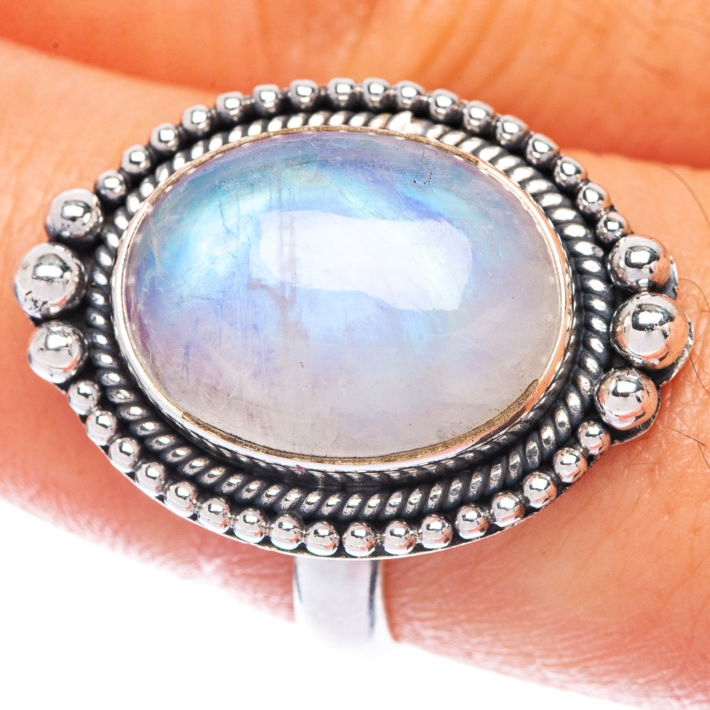 Rainbow Moonstone Ring Size 9 (925 Sterling Silver) R144850