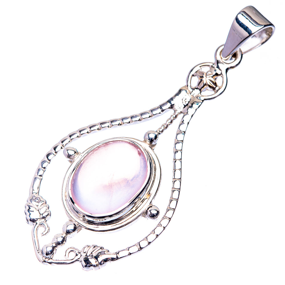 Premium Rose Quartz Pendant 2" (925 Sterling Silver) P38755