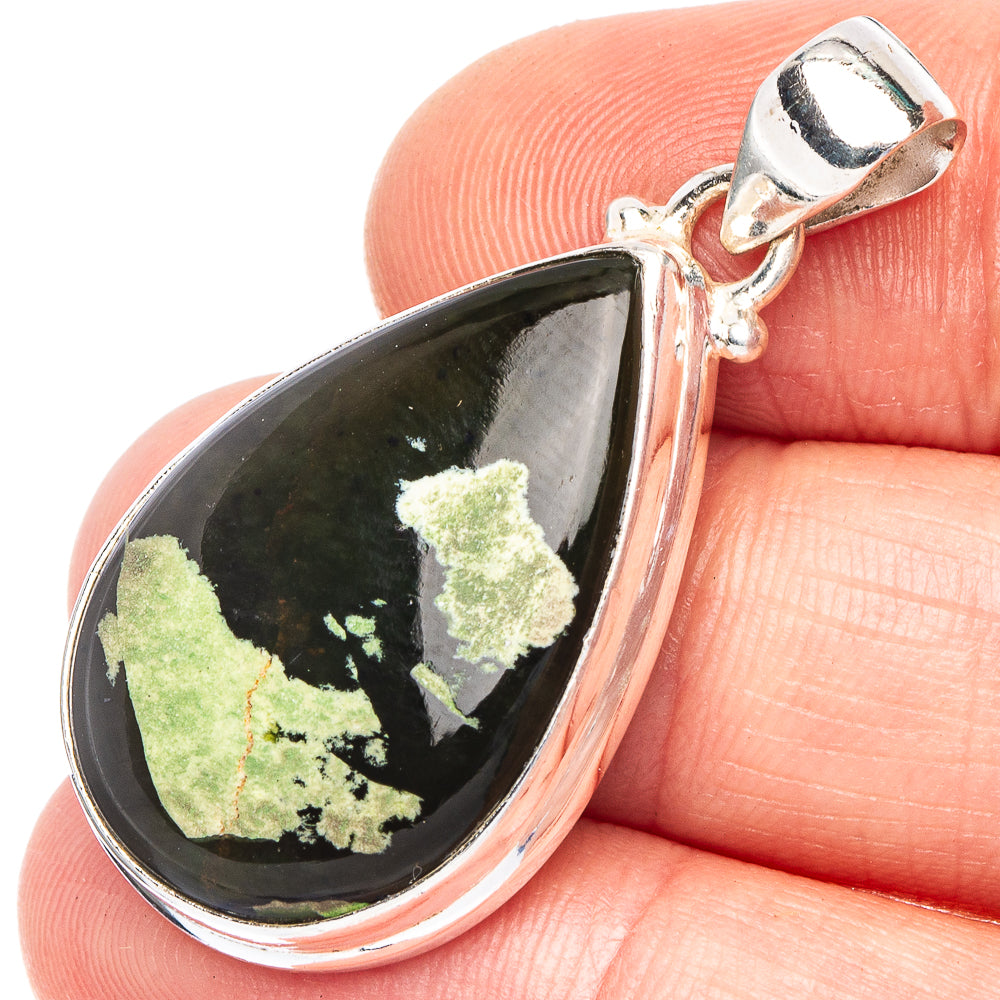Chrome Chalcedony Pendant 1 1/2" (925 Sterling Silver) P43998