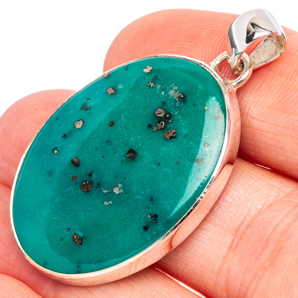 Rare Persian Turquoise Pendant 1 5/8" (925 Sterling Silver) P44903