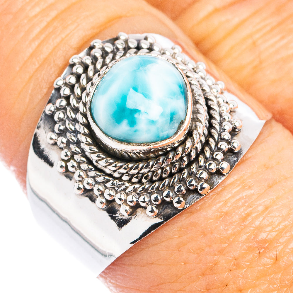 Rare Larimar Ring Size 8.75 (.925 Sterling Silver)