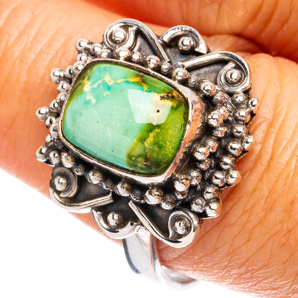 Rare Sonoran Gold Turquoise Ring Size 8.5 (925 Sterling Silver) R8579