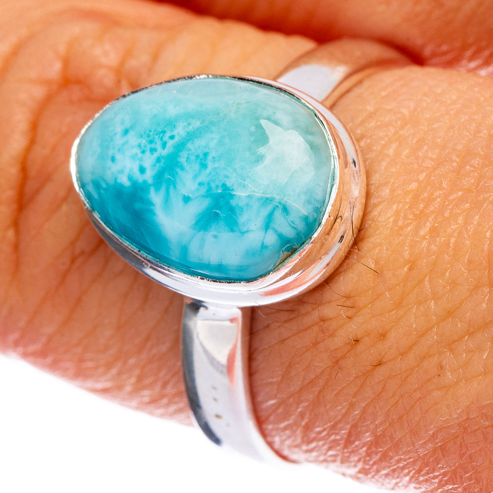 Rare Larimar Ring Size 8.75 (925 Sterling Silver) R146342