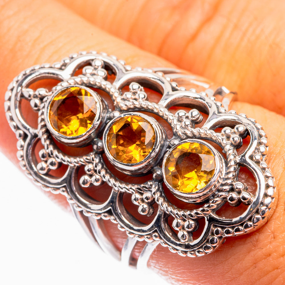 Faceted Citrine Ring Size 8 (925 Sterling Silver) R142105