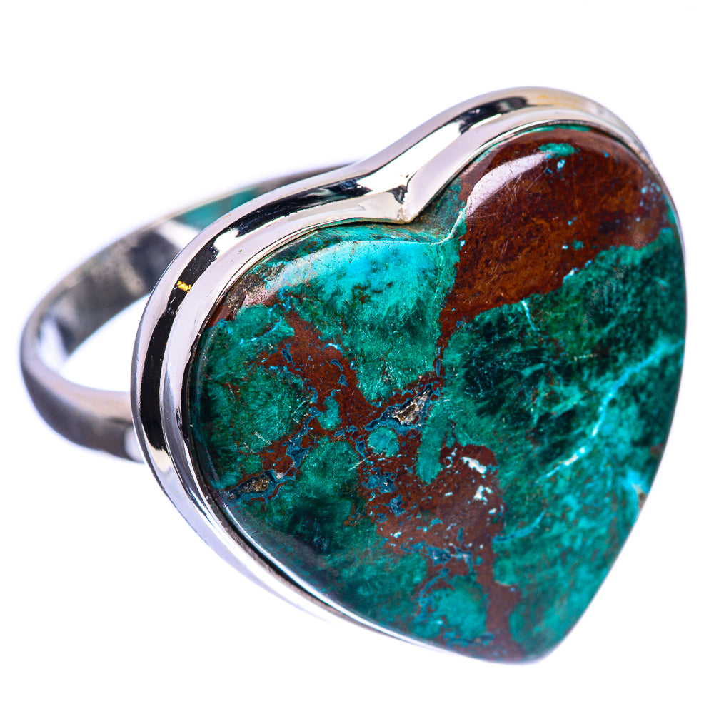 Large Chrysocolla 925 Sterling Silver Ring Size 10.75