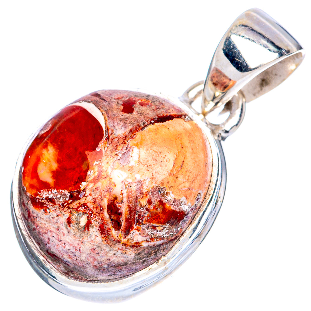 Rare Mexican Fire Opal Pendant 1 1/8" (925 Sterling Silver) P41721