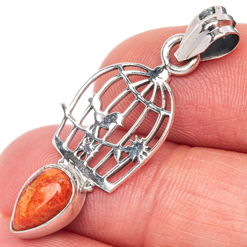 Sponge Coral Dainty Pendant 1 1/2" (925 Sterling Silver) P39878