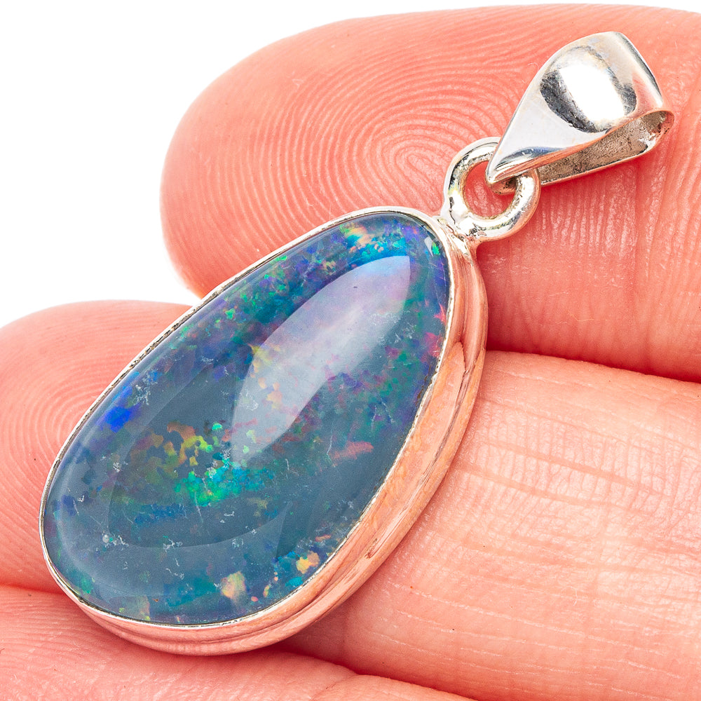 Rare Triple Opal Pendant 1 3/8" (925 Sterling Silver) P44823