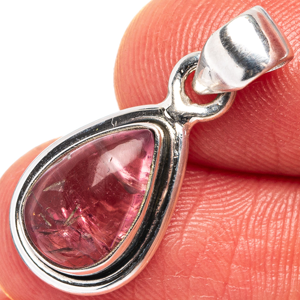 Rare Pink Tourmaline Pendant 1" (.925 Sterling Silver)