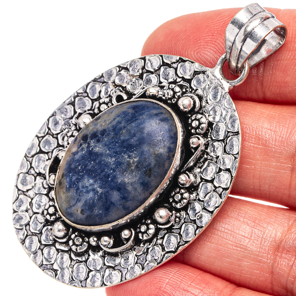 Sodalite Pendant 2 3/8" (German Silver)