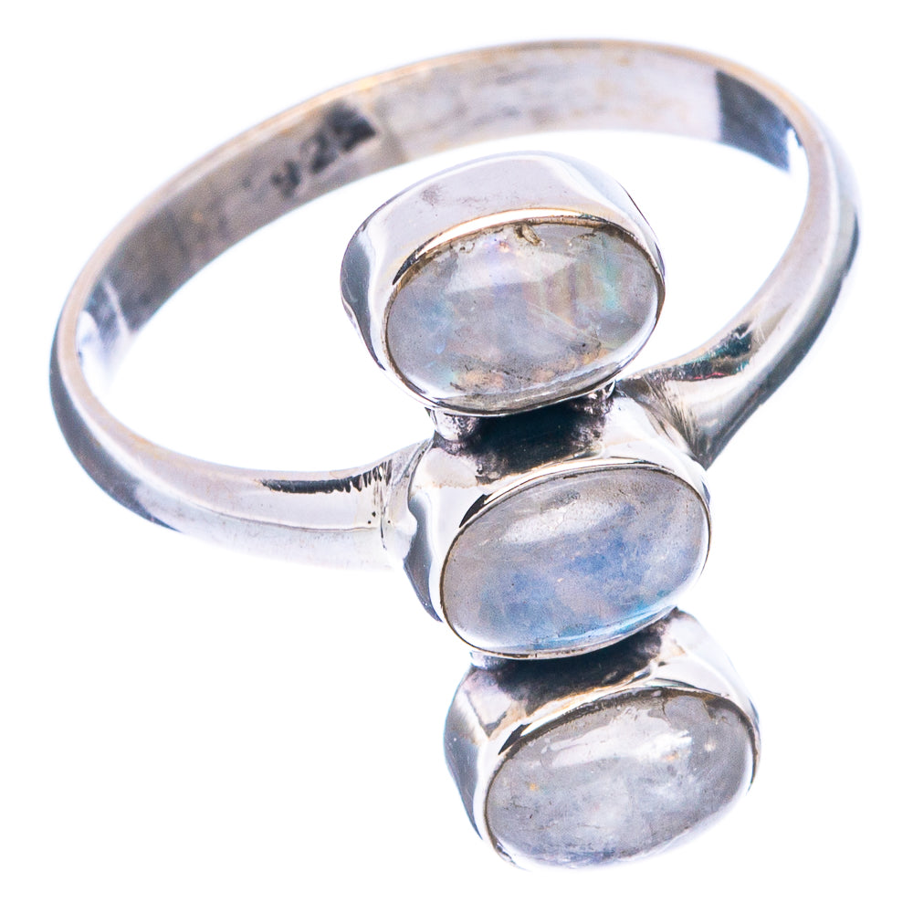 Rainbow Moonstone Dainty Ring Size 8 (925 Sterling Silver) R5279