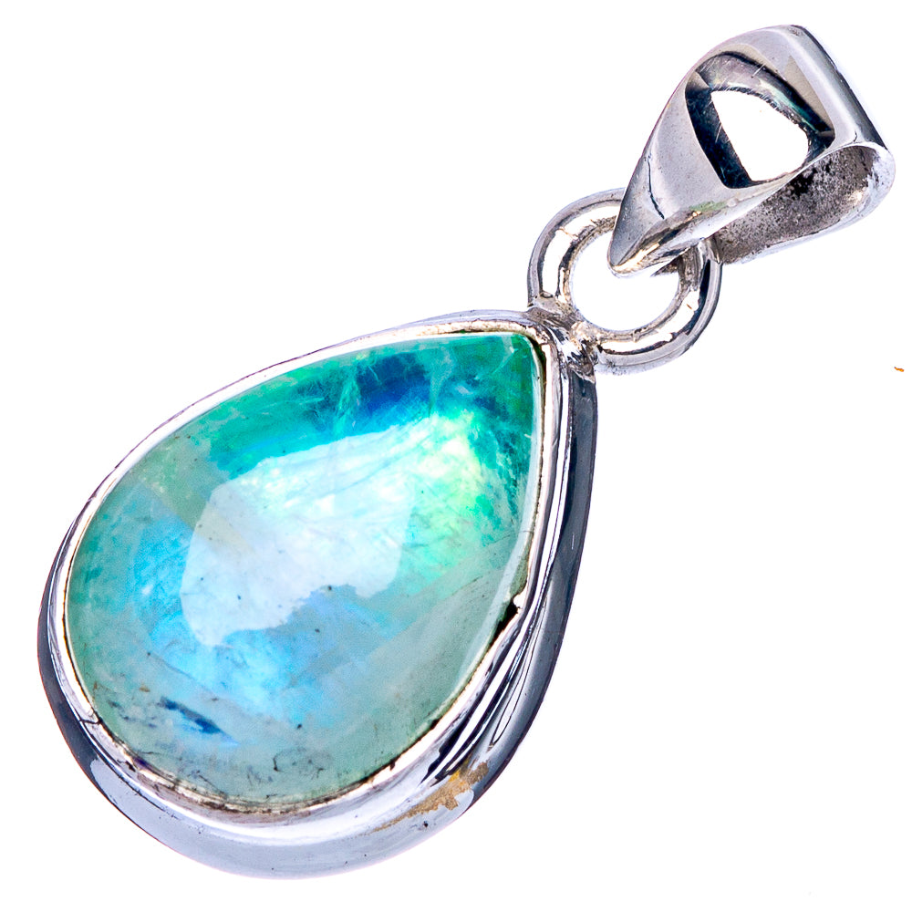 Green Moonstone Pendant 1" (925 Sterling Silver) P42395