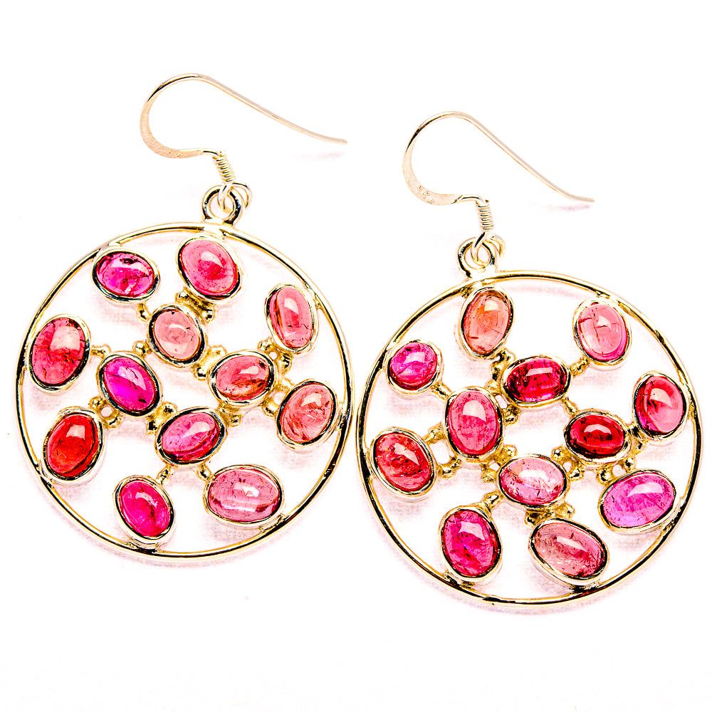 Signature Pink Tourmaline 925 Sterling Silver Earrings 1 7/8" (925 Sterling Silver) EARR431954