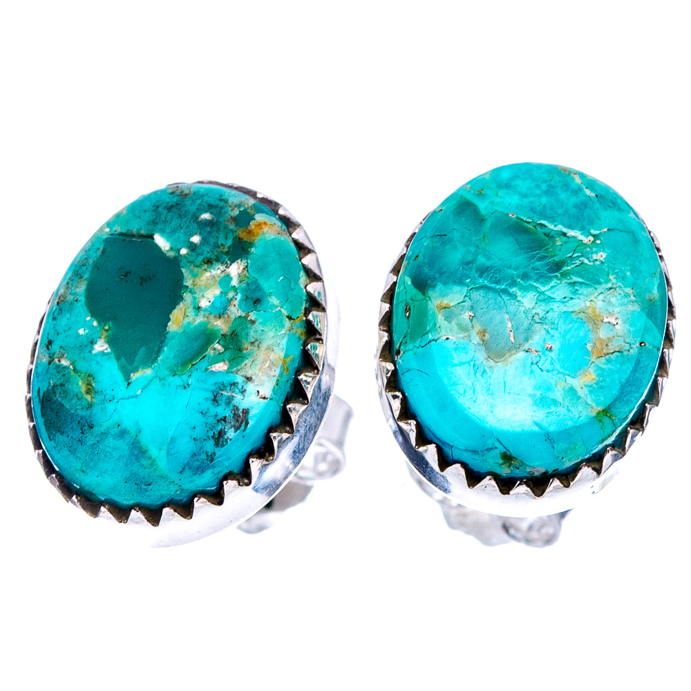 Mohave Turquoise Earrings 5/8" (.925 Sterling Silver)