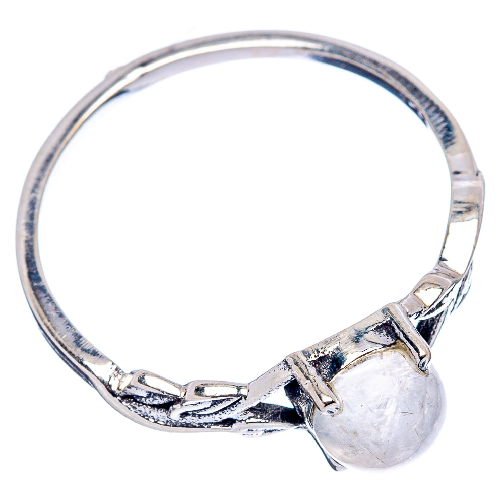 Rainbow Moonstone Dainty Ring Size 7.75 (.925 Sterling Silver)