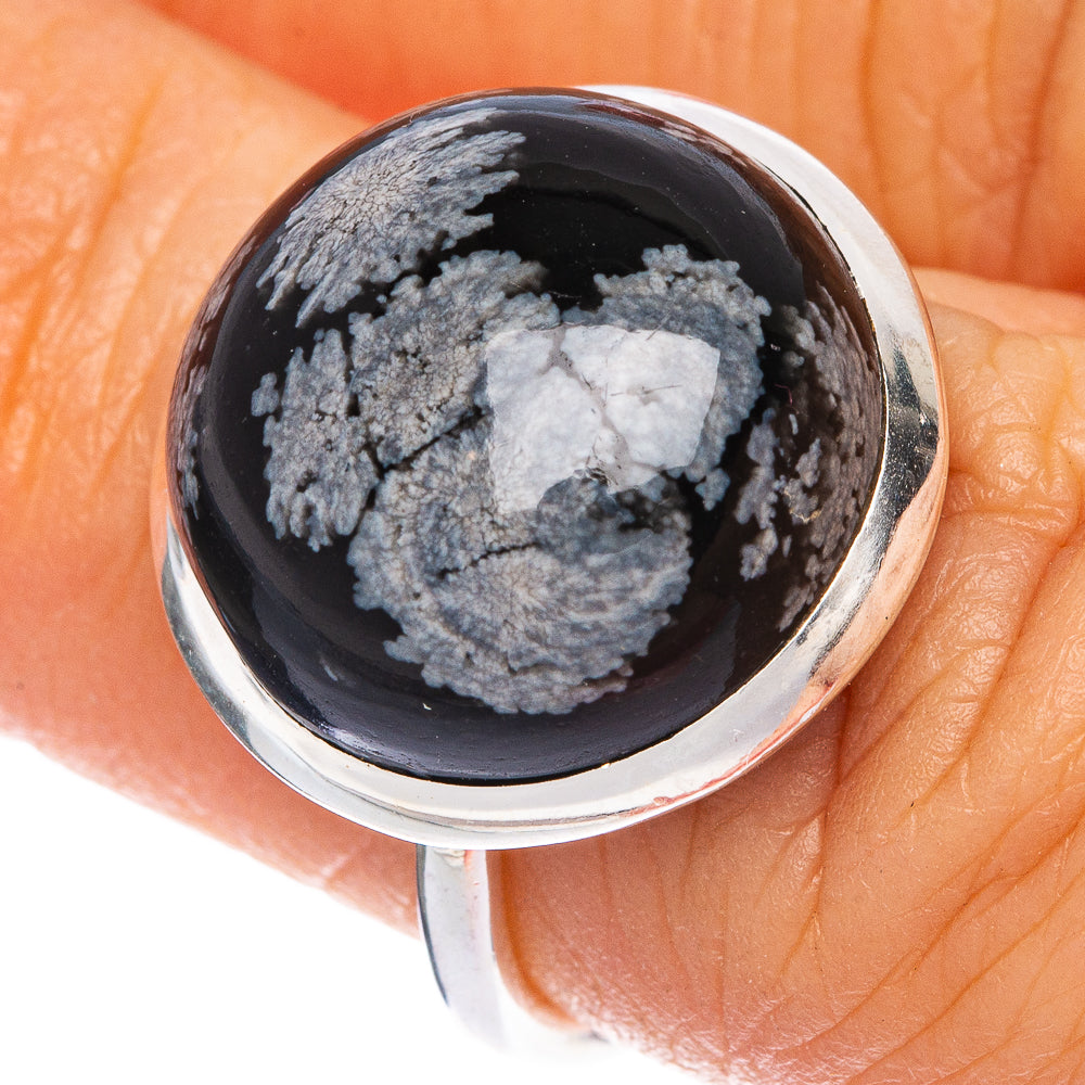 Snowflake Obsidian Ring Size 5.75 (925 Sterling Silver) R1292