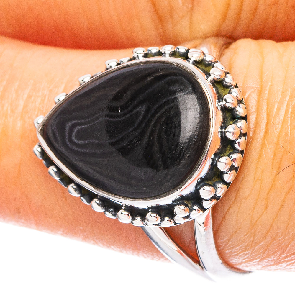 Psilomelane 925 Sterling Silver Ring Size 8 (925 Sterling Silver) R6316