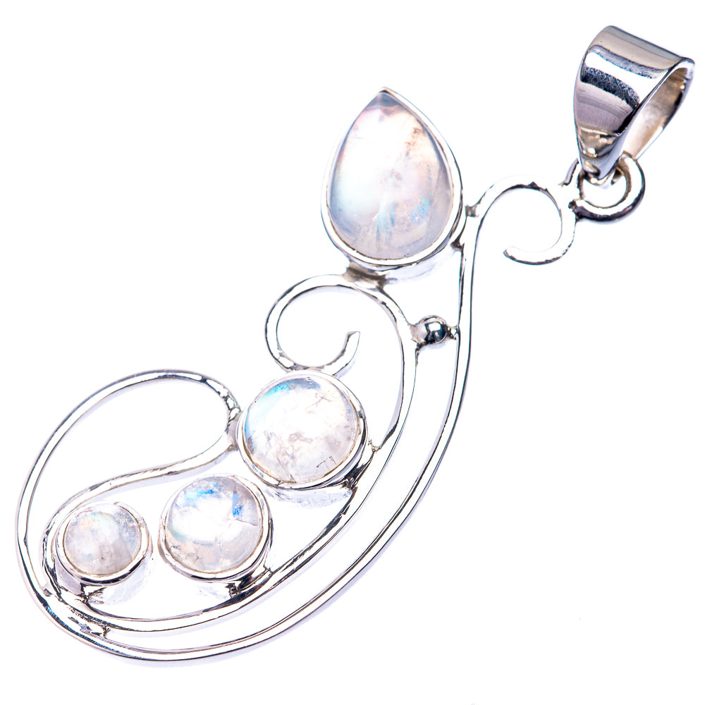 Premium Signature Rainbow Moonstone Pendant 1 3/4" (925 Sterling Silver) P38781