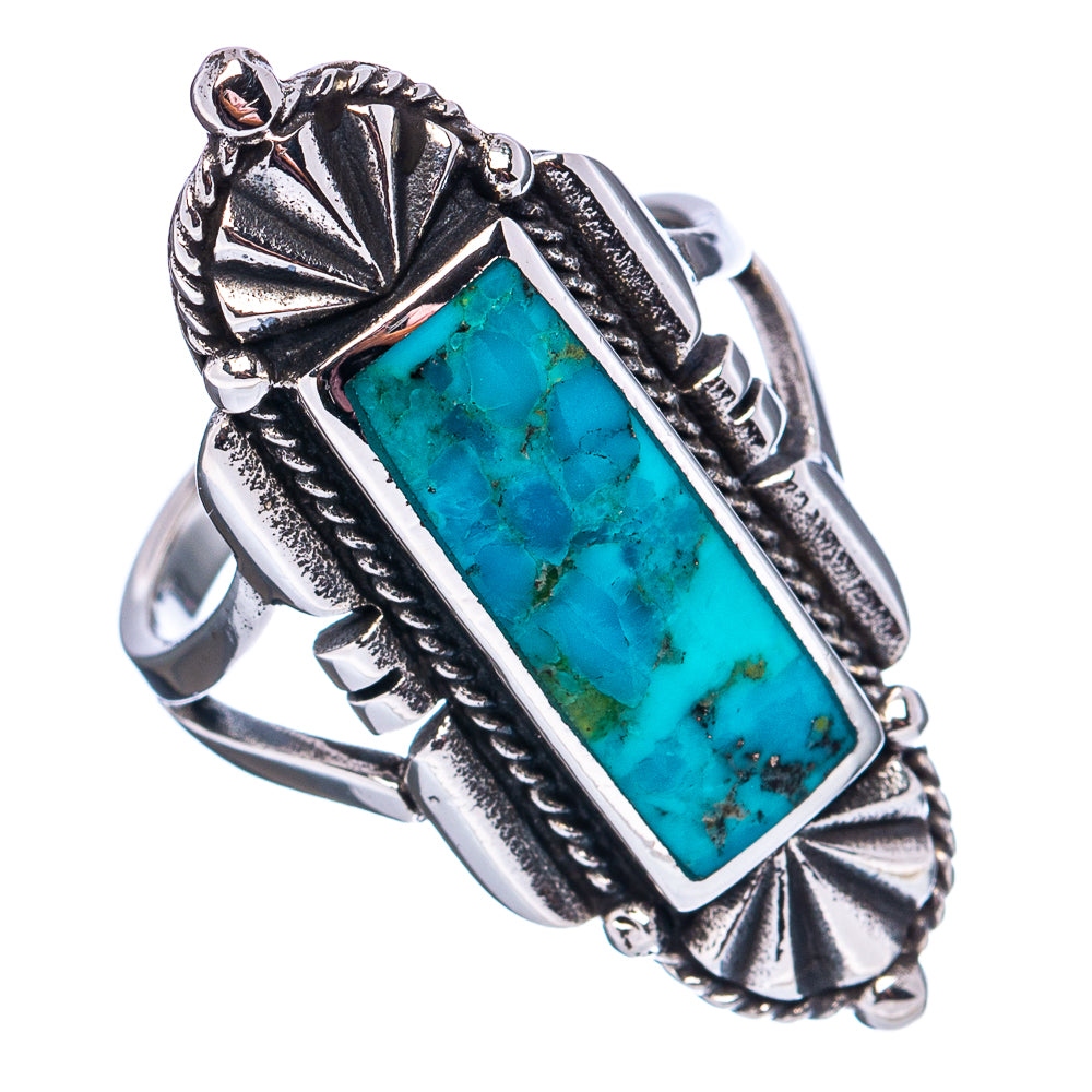 Native Style Mohave Turquoise Ring Size 7 (.925 Sterling Silver)