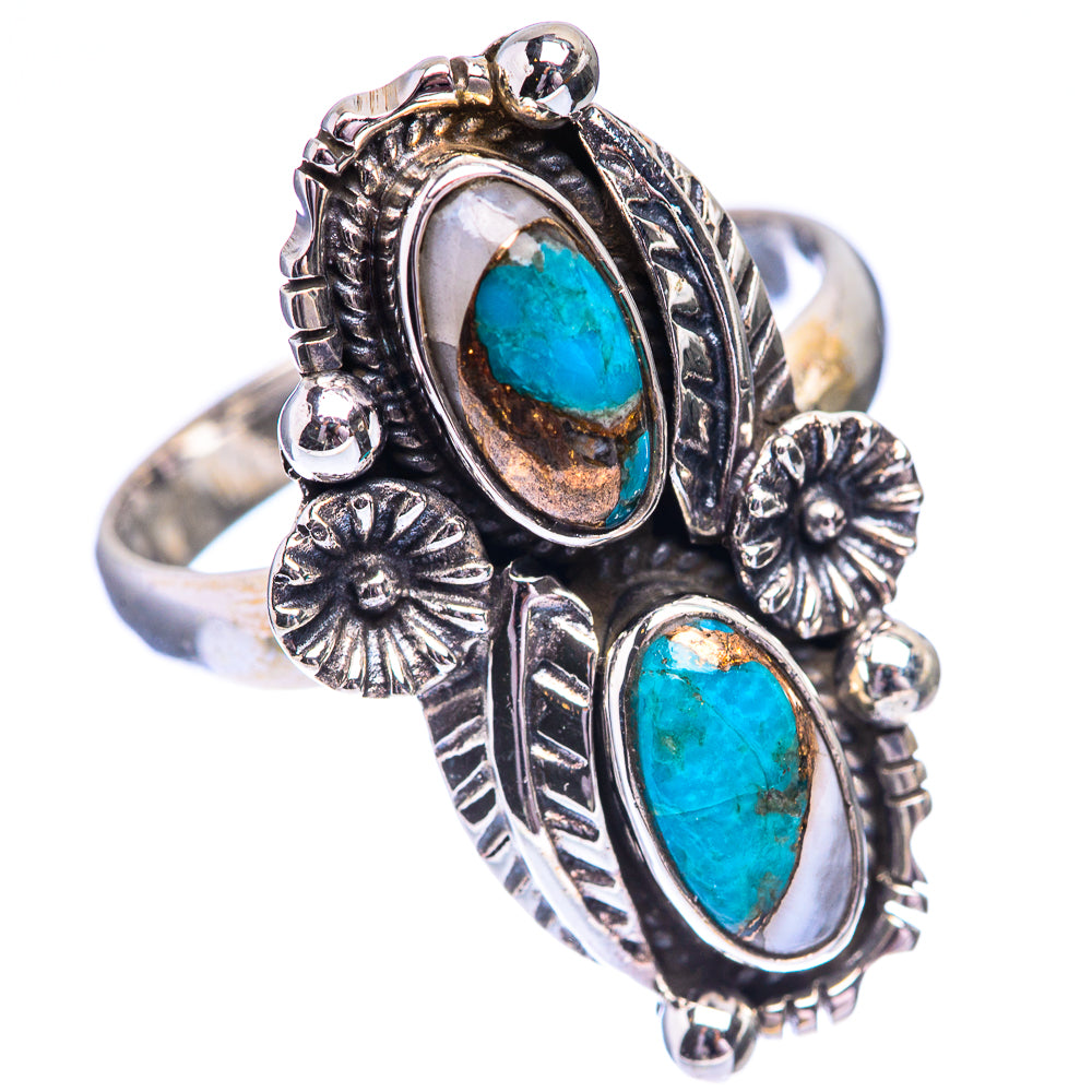 Blue Copper Composite Turquoise Ring Size 9.75 (925 Sterling Silver) R140479