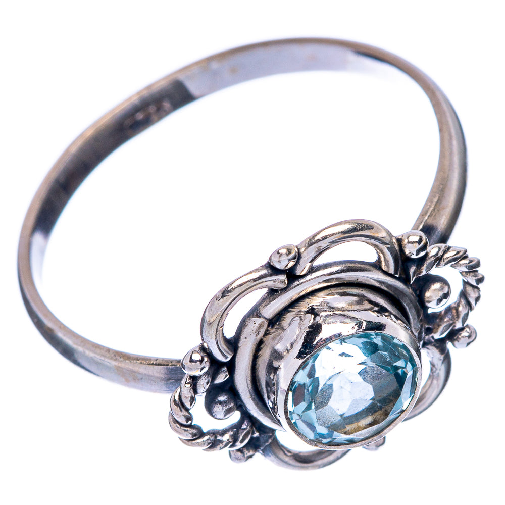 Blue Topaz Dainty Ring Size 8.25 (925 Sterling Silver) R145767