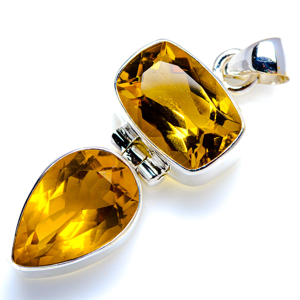Faceted Citrine 925 Sterling Silver Pendant 1 3/4" (925 Sterling Silver) PD38311