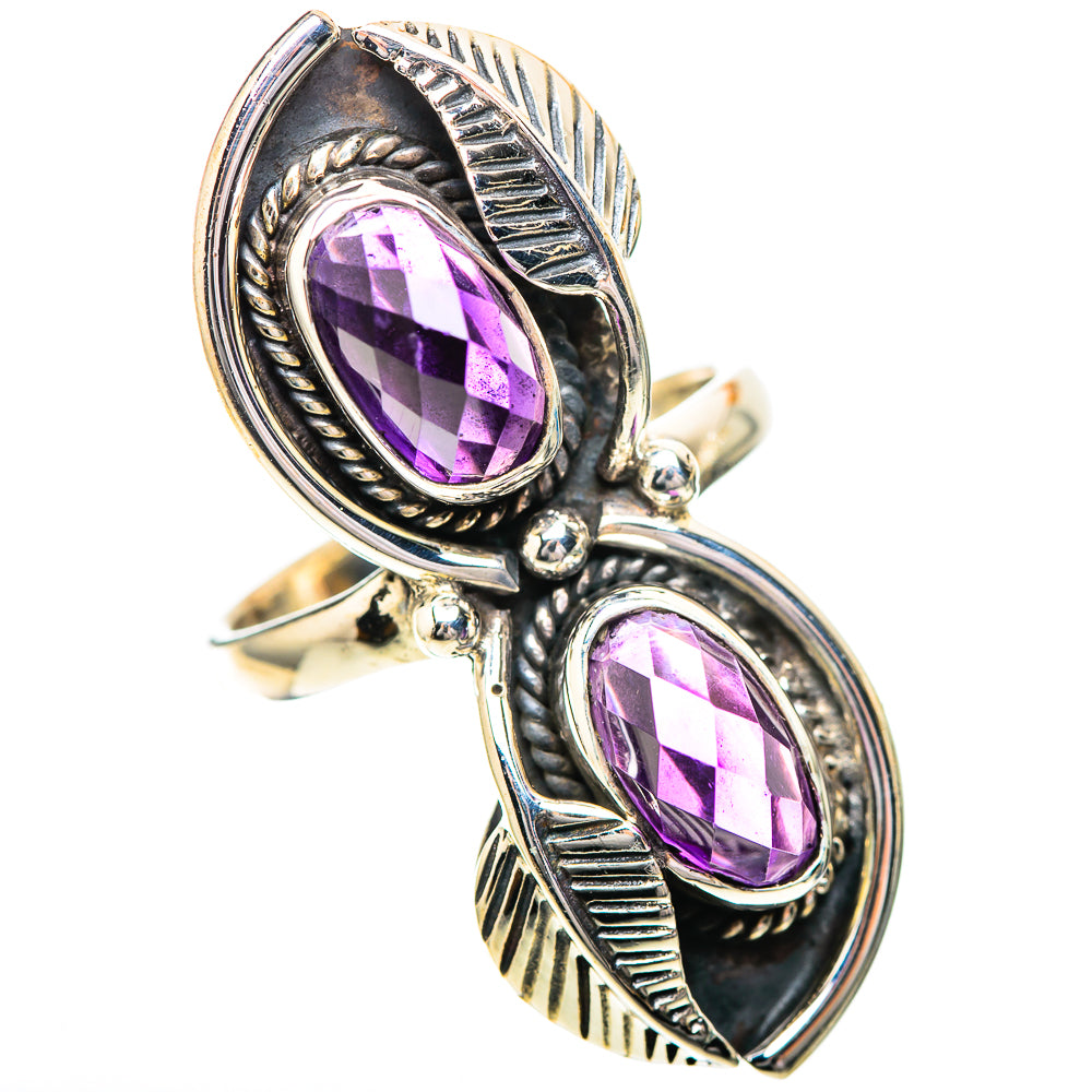 Large Faceted Amethyst 925 Sterling Silver Ring Size 7.25 (925 Sterling Silver) RING139704
