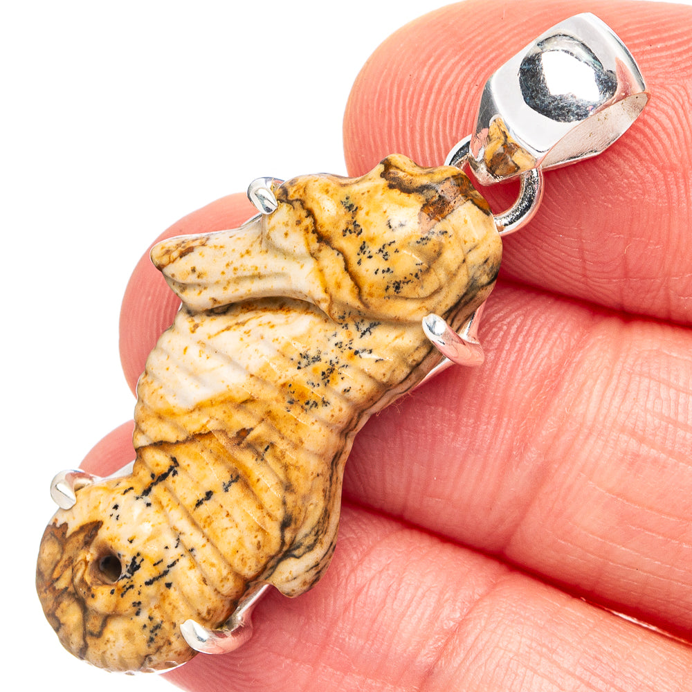 Picture Jasper Pendant 1 5/8" (.925 Sterling Silver)