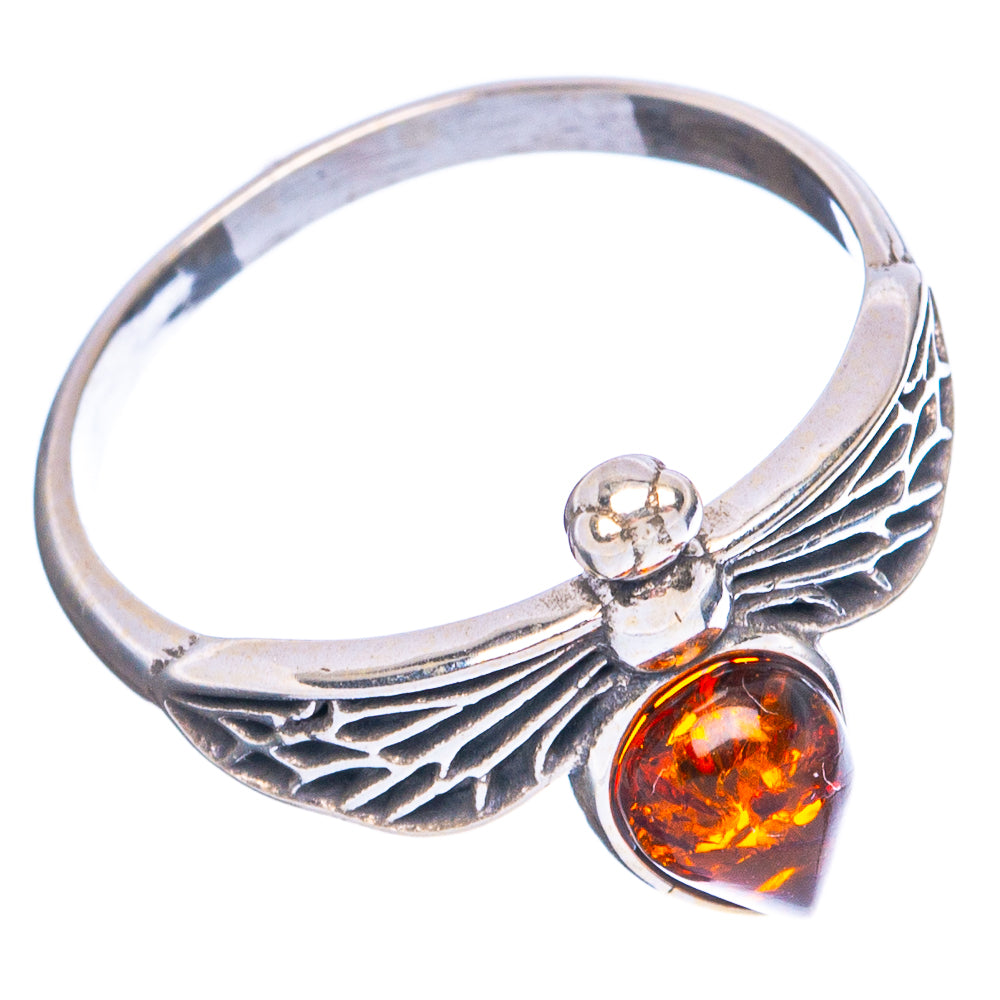 Baltic Amber Honey Bee Ring Size 6.25 (.925 Sterling Silver)