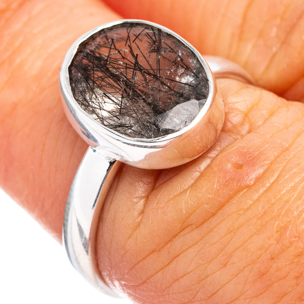Tourmalinated Quartz Ring Size 6.75 (.925 Sterling Silver)