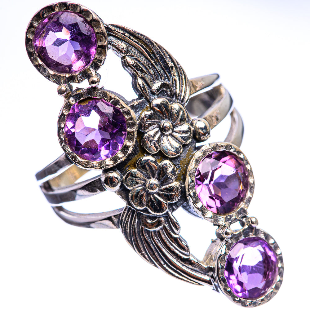 Faceted Amethyst Ring Size 8.5 (925 Sterling Silver) R142965