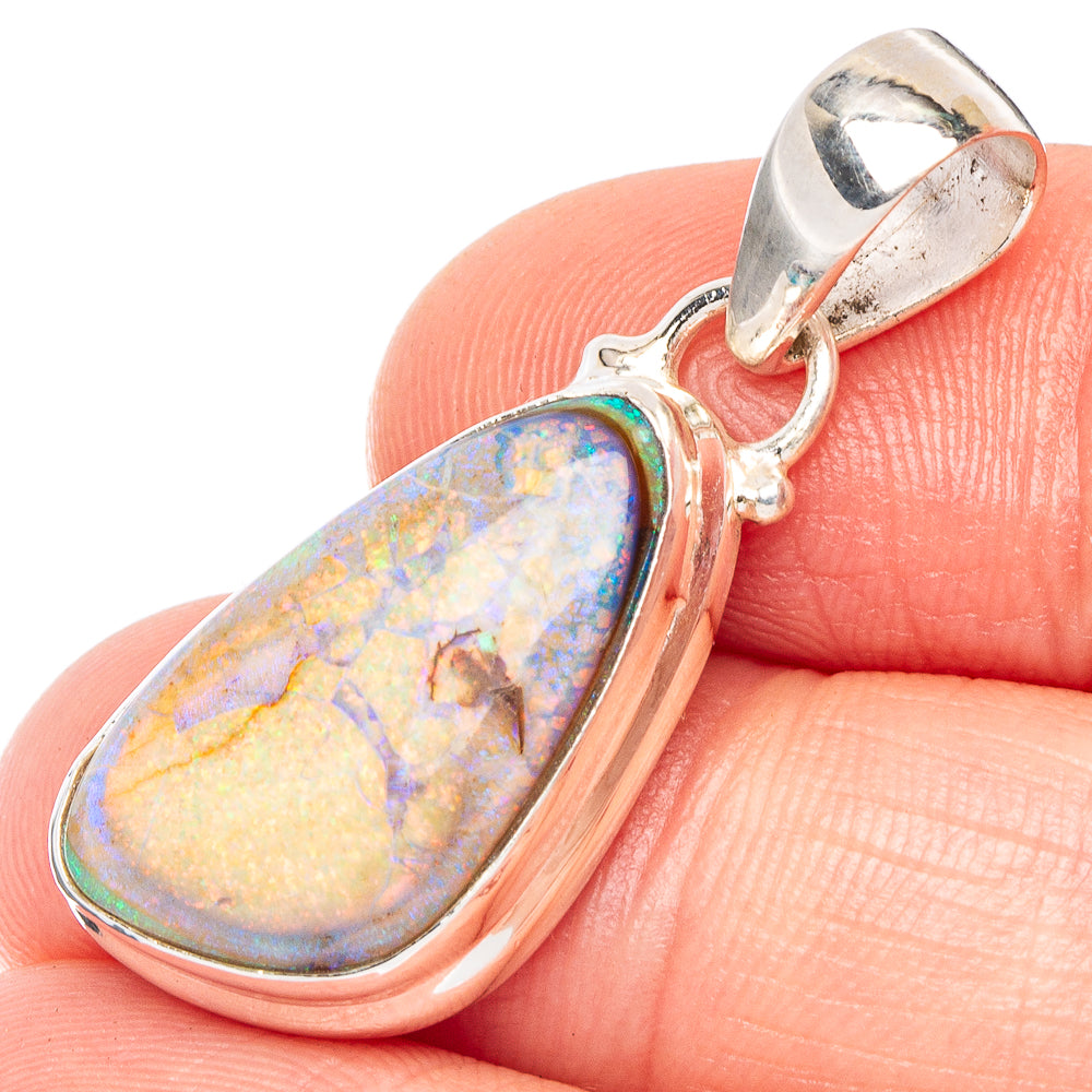 Rare Sterling Opal Pendant 1 3/8" (925 Sterling Silver) P43860