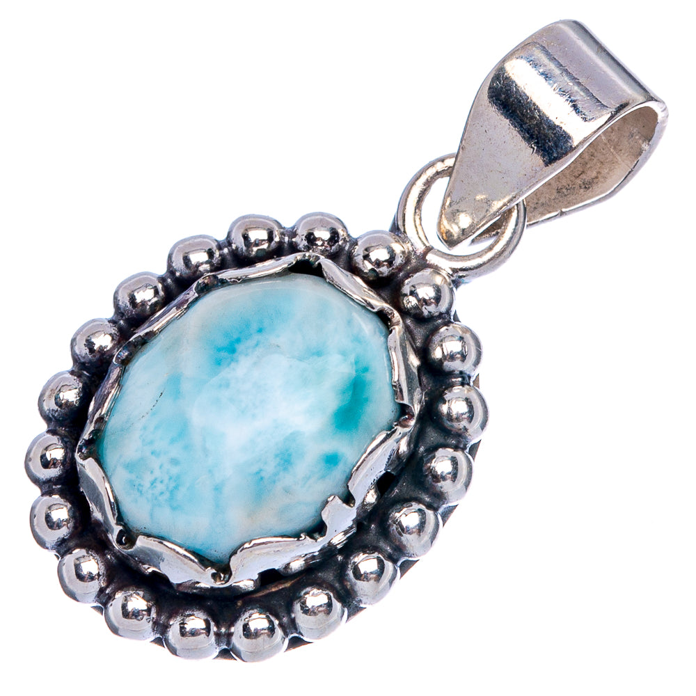 Larimar Pendant 1 1/8" (925 Sterling Silver) P40253