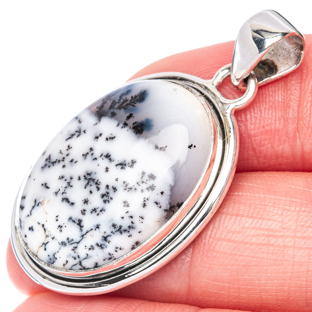 Dendritic Opal Pendant 1 1/2" (925 Sterling Silver) P40868
