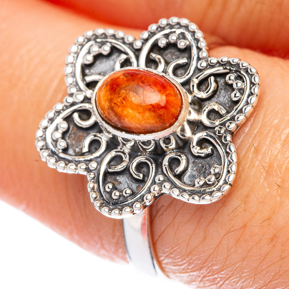 Value Sunstone Ring Size 7.75 (925 Sterling Silver) R3264