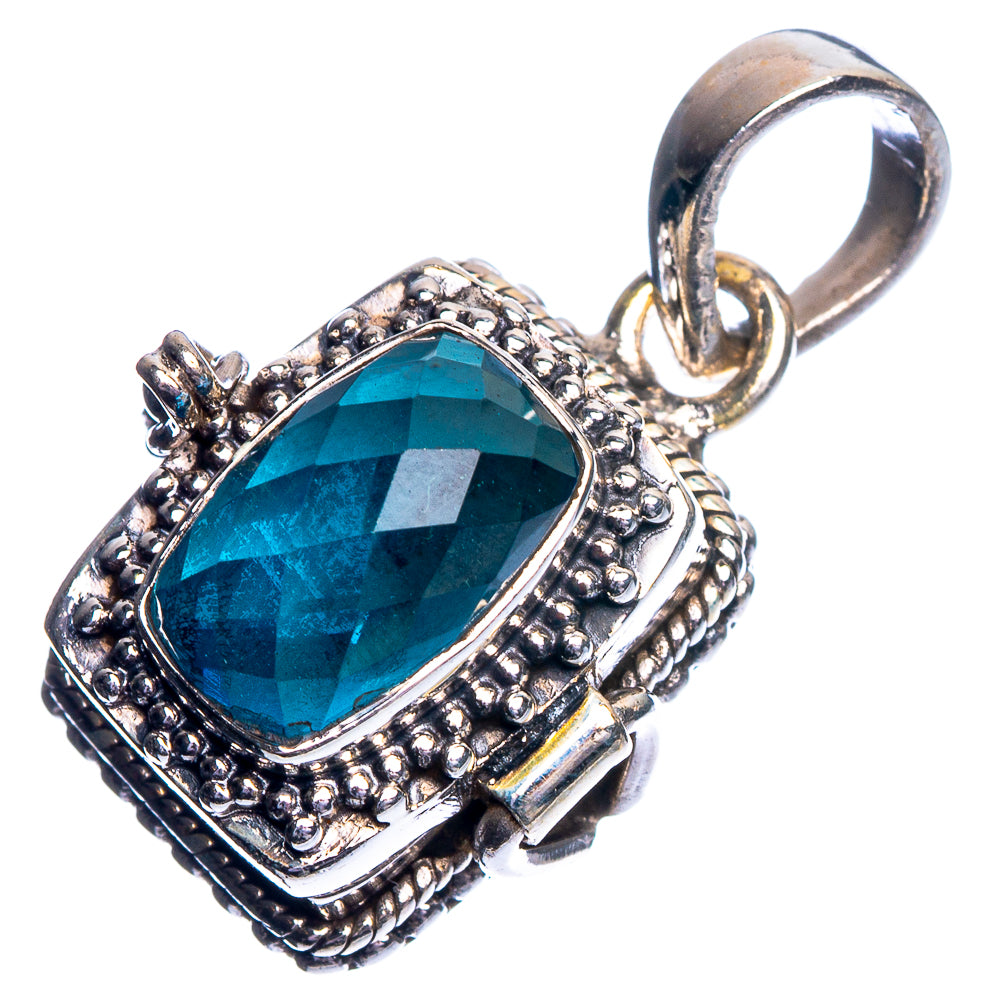 Poison Blue Topaz Pendant 1 1/8" (925 Sterling Silver) P39153