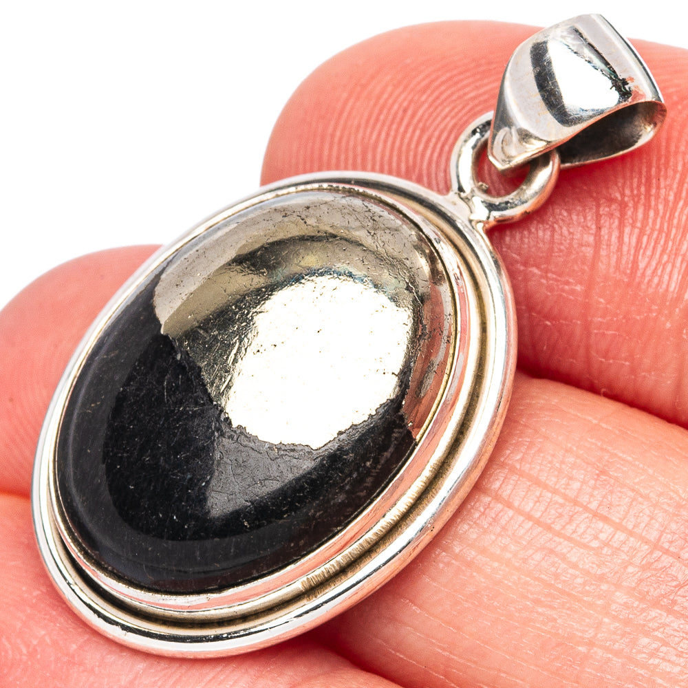 Pyrite in Magnetite Pendant 1 3/8" (925 Sterling Silver) P43398