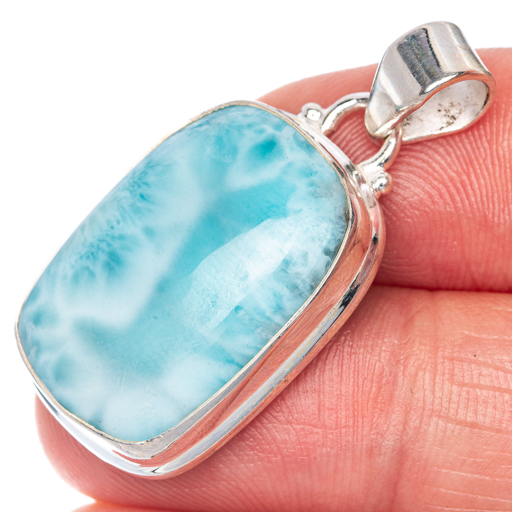 Larimar Pendant 1 3/8" (925 Sterling Silver) P40769