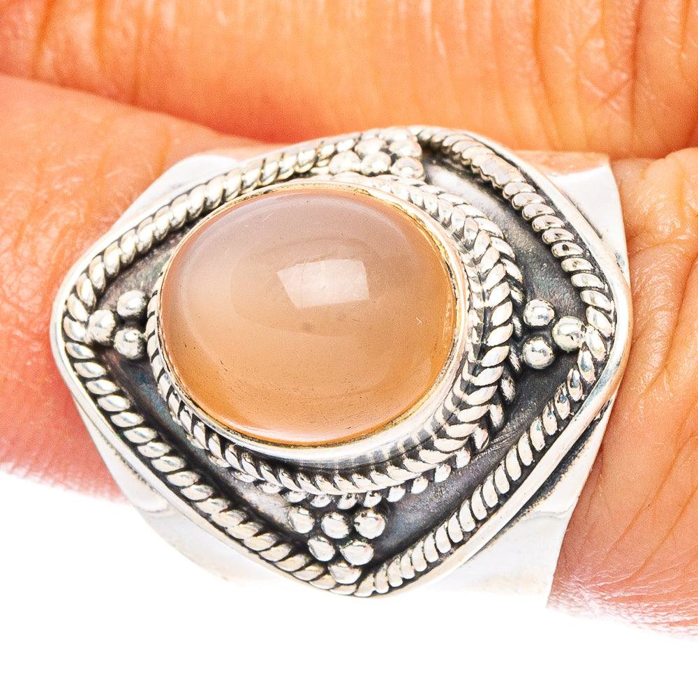 Peach Moonstone 925 Sterling Silver Ring Size 6 (925 Sterling Silver) R6089
