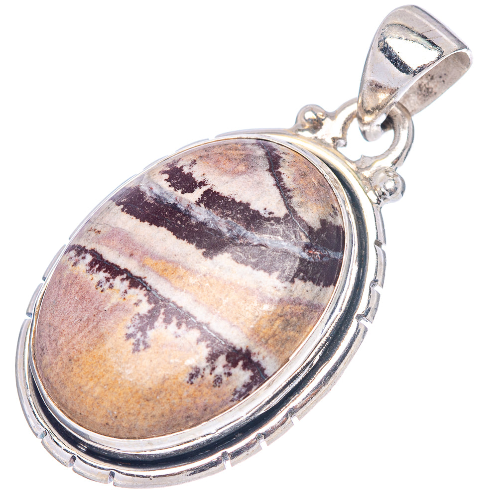 Picture Jasper Pendant 1 3/8" (.925 Sterling Silver)